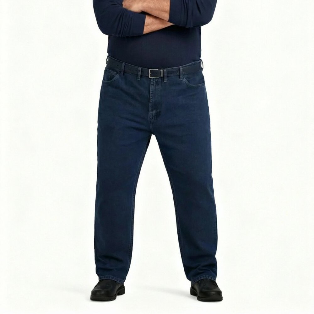 Wrangler Men's Blue 100% COTTON Straight Leg Western Style Jeans Size 46x32